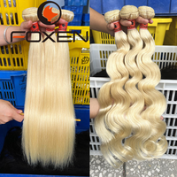 Extensions de cheveux humains bruts brésiliens Remy blondes 613, double trame, cuticules alignées, 15A 16A, vente en gros, lisses comme des baguettes