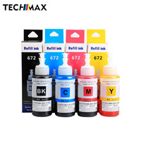 Techmax Encre D'impression Numérique avec 002 encre à Colorant Compatible Pour EPN D'encre L130 L220 L358 L360 L405 L451 L455 L485 L551 L558 L565