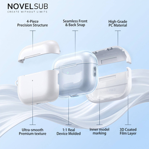 Funda de sublimación 3D para AirPods 1 2 3 4 Pro 1 2 3, de PC recubierto, para impresión personalizada DIY, con correa y cubierta protectora. - Product Image 5