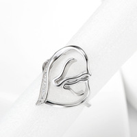 Bague ajustable à ouverture double cheval en argent sterling 925 Bijoux équestres pour femmes et hommes