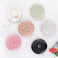 Pink and White Ceramic Jewelry Tray, Ring Dish