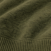 Veste en tricot vert olive pour homme, col montant, fermeture éclair intégrale, poches carrées, doublure côtelée à carreaux