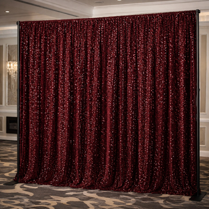 ม่านฉากหลังปักเลื่อมกำมะหยี่สำหรับงานแต่งงานเวทีโครงการเช่าอีเวนต์ - Product Image 1