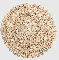 Napperons tissés ronds en cosse de maïs pour table à manger