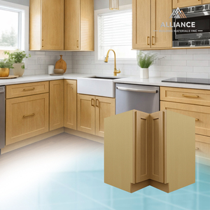 ตู้ครัวไม้แบบหมุนได้ LS33-LS36 |   สหรัฐอเมริกา สินค้าในคลังพร้อมจัดส่ง |   ตู้ไม้โอ๊คสีขาวสำหรับมุมครัว - Product Image 1