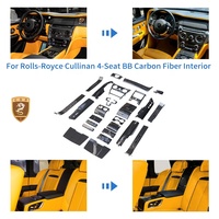 Kit de remplacement de garnitures intérieures de voiture Black-B de mise à niveau de luxe pour Rolls Royce Cullinan SUV Console centrale plaques de seuil de porte de tableau de bord