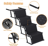 Escalier pliable pour chien, rampe pour animaux de compagnie pour voiture et camion, antidérapant, motif animal, tissu nylon, surface en fer imperméable