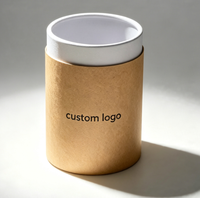Boîte en kraft biodégradable avec design imprimé personnalisé, emballage en papier cylindrique rond pour aliments, biscuits, noix, thé, cadeaux, tube en papier avec logo