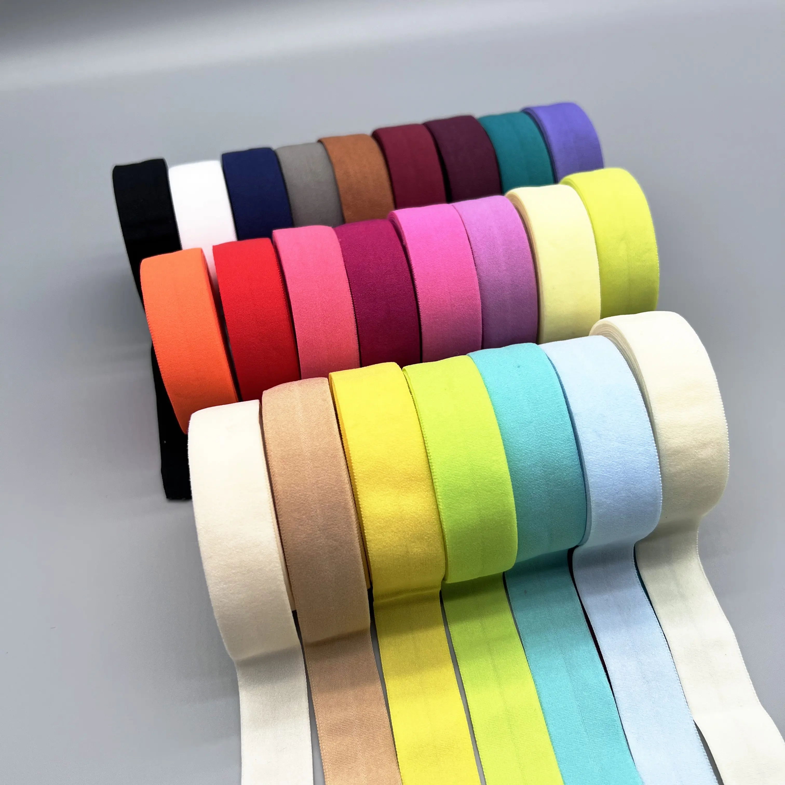 Großhandel schwarz und weiß Gummiband Bindung Schräg druck band elastisches Gurtband Nylon Kanten Gummiband für Unterwäsche