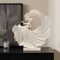 Sculpture abstraite minimaliste moderne, ornement en résine blanche, décoration pour salon et bureau, artisanat pour mariages et fêtes