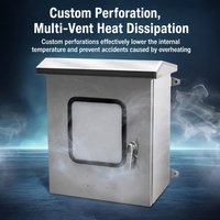 Boîtier de distribution électrique métallique personnalisé, étanche, à double porte, avec fenêtre de visualisation transparente