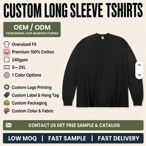 T-shirt a maniche lunghe in puro cotone stile americano da <span class=keywords><strong>uomo</strong></span>, <span class=keywords><strong>abbigliamento</strong></span> di marca alla moda, vestibilità ampia, scollo piccolo, strato base pesante - Product Image 1