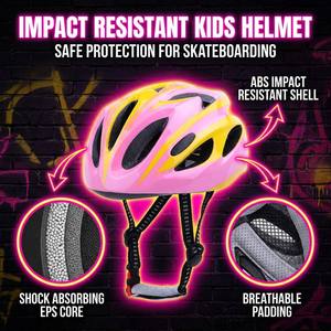 <span class=keywords><strong>Casque</strong></span> de sécurité pour enfants, coque PC EPS, 18 aérations, réglable, unisexe, bleu rose, pour skateboard, roller, vélo d'équilibre, cyclisme - Product Image 5