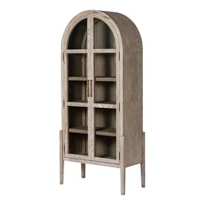 America Style Storage Cabinet <b>Solid</b> <b>Wooden</b> Bookshelves <b>Bookcases</b> with Glass Door - Product Image 2