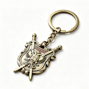Llavero Personalizable de Aleación de Zinc con Escudo Medieval de <span class=keywords><strong>Toledo</strong></span> <span class=keywords><strong>en</strong></span> Bronce Antiguo, Impresión Serigráfica, Recuerdo Vintage - Product Image 1