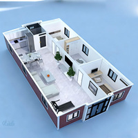 Maison préfabriquée pliable extensible personnalisable, résidence modulaire, micro-maison à usage intensif de l'espace, salon