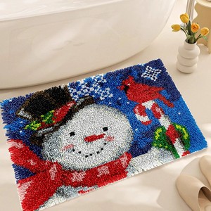 Adultes Enfants DIY Festival Cadeaux Noël Décoration Maison Loquet Crochet Tapis Tapisserie Kits avec Toile Imprimée - Product Image 6