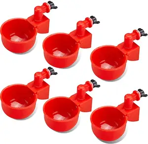 Automatic Chicken Water Drinker Cups Waterer Kit Thread Filling Waterer Drinking Bowl for Poultry Chickens Ducks Birds Turkeys