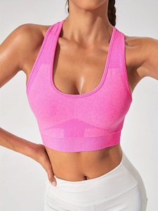 High Support Nylon <b>Racerback</b> Sports <b>Bra</b> with Elastic Waist for Women Breathable Tight Fit Running Workout Top - Product Image 6