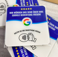 Carte NFC d'avis Google personnalisée en acrylique, programmable et inscriptible, avec menu tactile par code QR intelligent, compatible NTAG213 215 216, pour l'Allemagne
