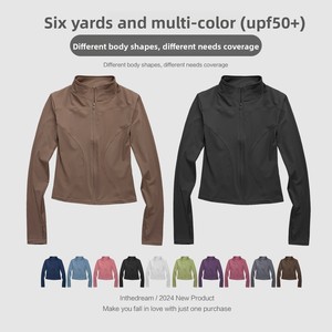 2025 Quick-Dry Women's Long-Sleeve Sports Jacket Tight-Fitting Yoga Top for Outdoor Running Protection Sun Protective <strong>Clothing</strong> - Product Image 2
