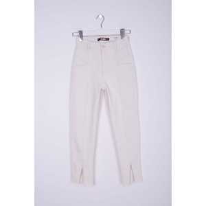 Jeans droits blancs Xlove avec fente avant, pantalon en denim pour femmes - Product Image 1