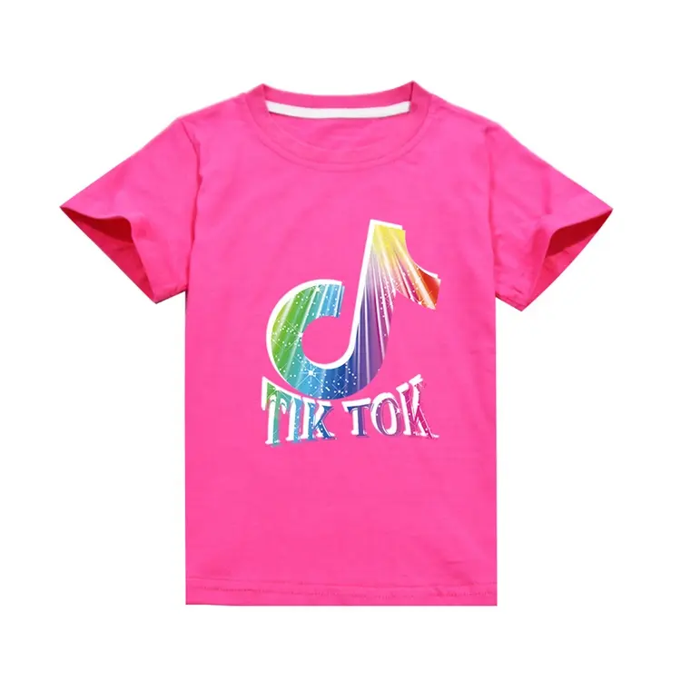 Wholesale Summer TikTok Print Short Sleeve Baby Girl Shirt