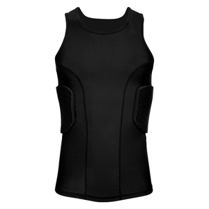 YOUNGSON Youngson Wholesale Sleeveless Padded Compression <b>Shirt</b> EVA <b>Polyester</b> Unisex Black Sport Tank Top Breathable Sports - Product Image 2