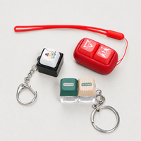 Hadiah Promosi Desain Kustom Switch Keycap 4-Tombol Gantungan Kunci Plastik DIY Gantungan Kunci Keyboard Mainan Pereda Stres