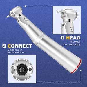 Juego de piezas de mano de fibra óptica LED de baja velocidad <span class=keywords><strong>dental</strong></span> 1:5 anillo rojo 1:4.2 velocidad creciente 1:1 contra ángulo 1:1 Nariz recta - Product Image 4