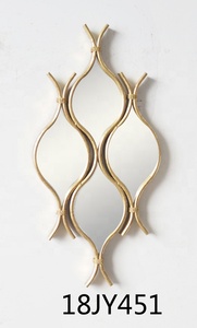 Swt Hoge Kwaliteit Antiek Messing Gouden Lange Wandmontage Decoratieve Vanity Bladgoud Spiegel - Product Image 5