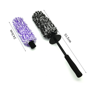 Brosse à roue en microfibre professionnelle remplaçable pour voiture, tête plate, nettoyant pour jantes et pneus sans rayures pour le detailing automobile - Product Image 5