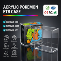Boîte d'entraînement Pokémon Elite en acrylique magnétique transparent moderne, épaisseur 5 mm, support d'affichage écologique pour vitrine de magasin