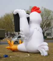 Ballon gonflable géant personnalisé en forme de poulet/coq, taille personnalisable pour la publicité extérieure