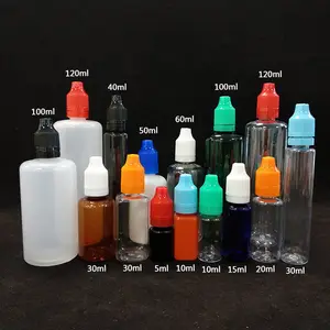 Eye Drop Bottle 10 ML 15 ML 20 ML 30 ML 40 ML 50 ML 60 ML 80 ML 120 ML PET Plastic Liquid Dropper Bottle With Tamper Proof Cap