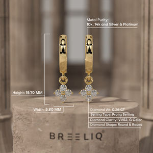 Pendientes de Aro Minimalistas de Oro de 14k con Diamantes, Joyería Fina Moderna, Geométrica y Abstracta para Mujer - Product Image 3