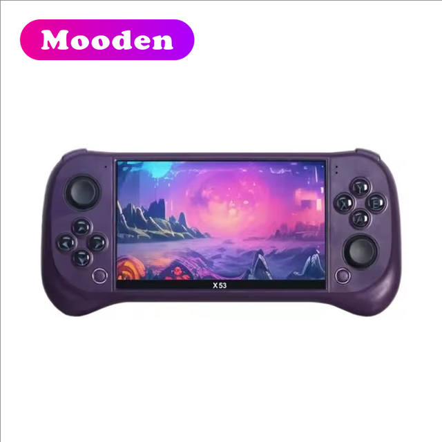 J Children's X53 Handheld Game Console HD 5.1 Inch Screen Retro Gaming Console Music Video Playback Watch TV Read E-books