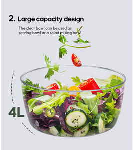 Đa Nhà Bếp 4L <span class=keywords><strong>Salad</strong></span> Set Hand Rau Vắt Slicer Rau Máy Sấy <span class=keywords><strong>Salad</strong></span> Spinner - Product Image 5