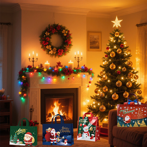 Lớn Santa Snowman không dệt Túi Quà Tặng tái sử dụng giáng sinh hàng tạp hóa mua sắm Totes quà tặng giáng sinh - Product Image 4