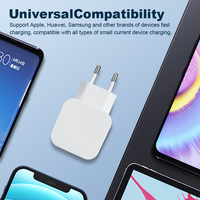 PD 18W Cargador USB Pared Tamaño mini Rápido Reino Unido EE. UU. UE Enchufe QC Todos los compatibles Adaptador de viaje universal para iPhone