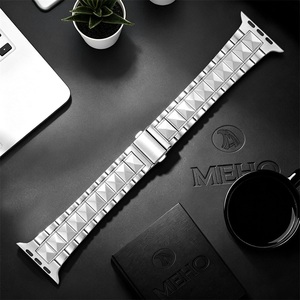 สายนาฬิกาโลหะสแตนเลสสีเงินสำหรับเปลี่ยนสายรัดข้อมือสมาร์ทวอทช์ - Product Image 1