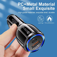 Chargeur rapide double port USB-C de haute qualité QC3.0 PD pour ordinateurs portables et téléphones mobiles, chargeur de voiture électrique
