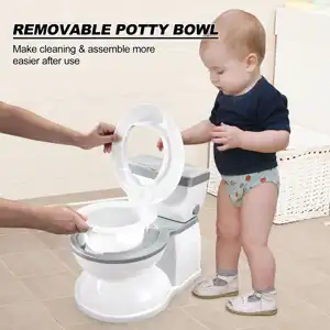 Cuvette de toilette en plastique simulée pour bébé et enfants, siège de toilette d'entraînement au pot pour enfants, entraîneur de toilette pour bébé avec musique