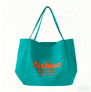 Sac fourre-tout en coton 100% naturel recyclé, très demandé, tissu vierge, sac de shopping en toile fait main avec logo personnalisé - Product Image 2