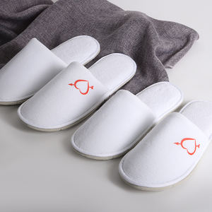 Zapatilla de <span class=keywords><strong>hotel</strong></span> de algodón polar de Coral impresa personalizada logotipo bordado accesorios de viaje servicios de <span class=keywords><strong>hotel</strong></span> desechables fáciles de desechar - Product Image 2