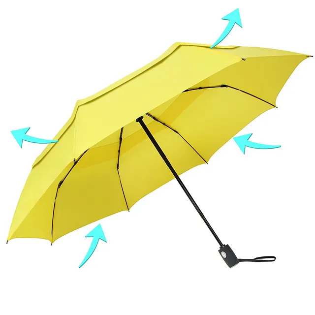 Ombrello portatile da viaggio per pioggia antivento, anti-ventoso potente e compatto per il vento, ombrello perfetto per auto
