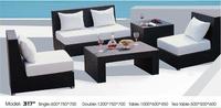 Meubles de jardin, ensemble de canapé et table à thé et chaises avec coussin de canapé