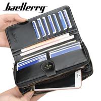 Baellerry dropshipping mode multifonction long embrayage nouveau design dames sac à main femme cire PU cuir portefeuille femmes