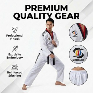 Uniforme <span class=keywords><strong>TAEKWONDO</strong></span> Woosung per Adulti e Bambini, DOBOK per Arti Marziali e Allenamento - Product Image 4