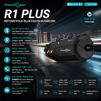 FreedConn R1 Plus helm interkom nirkabel, helm aksesori motor tahan air dengan interkom BT untuk sistem interkom